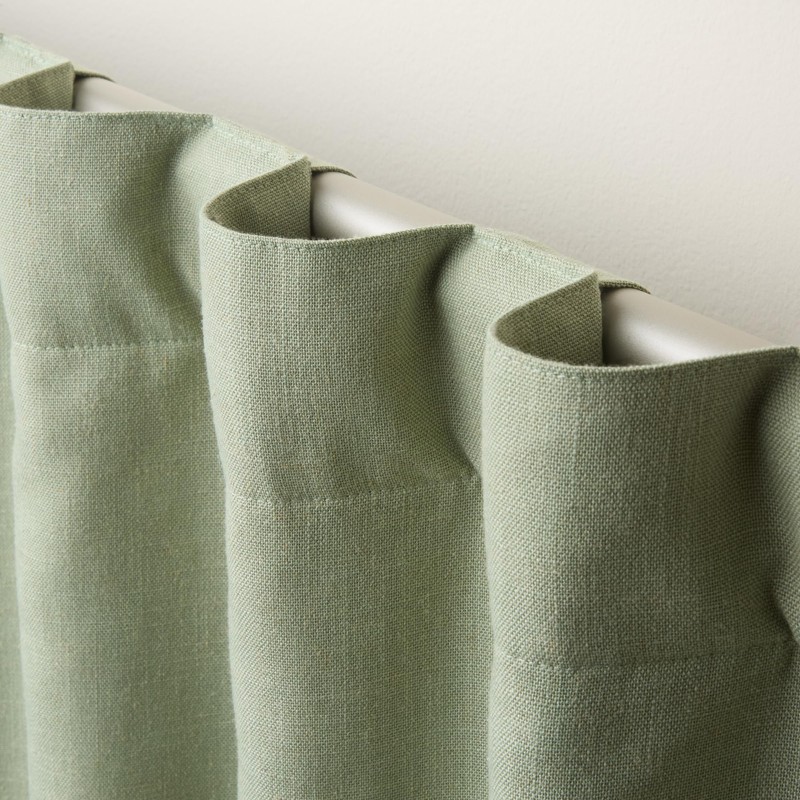 TOWN & COUNTRY LUXE Davos Solid Linen Texture Indoor Curtains,