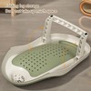 Foldable Baby Bath Support with Thermometer Slip Resistant Ergonomic Infant