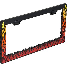 Bell Automotive 22-1-46168-8 Universal Flames Design License Plate Frame, Black
