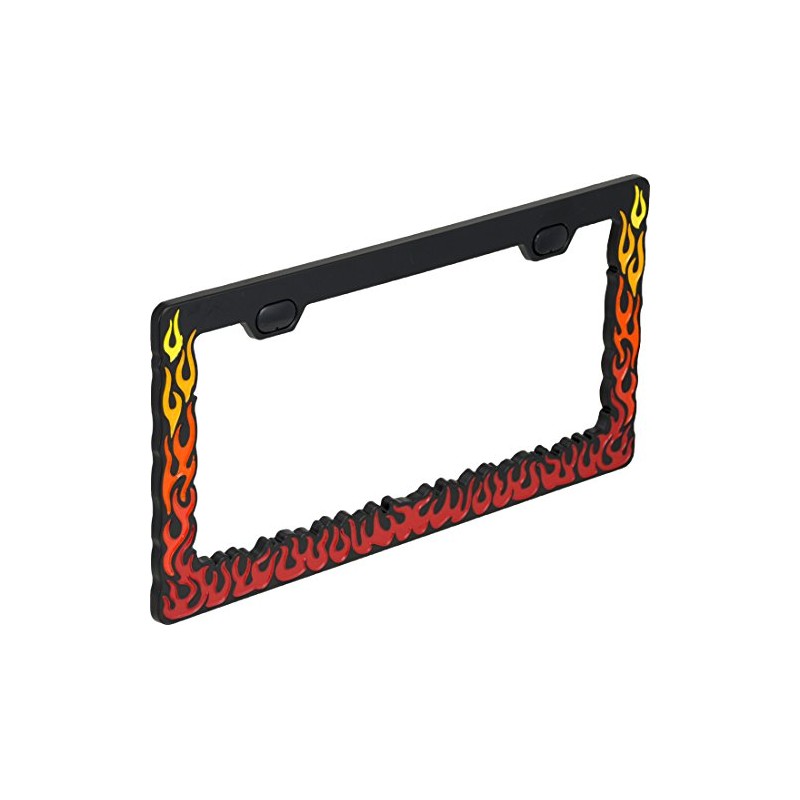 Bell Automotive 22-1-46168-8 Universal Flames Design License Plate Frame, Black