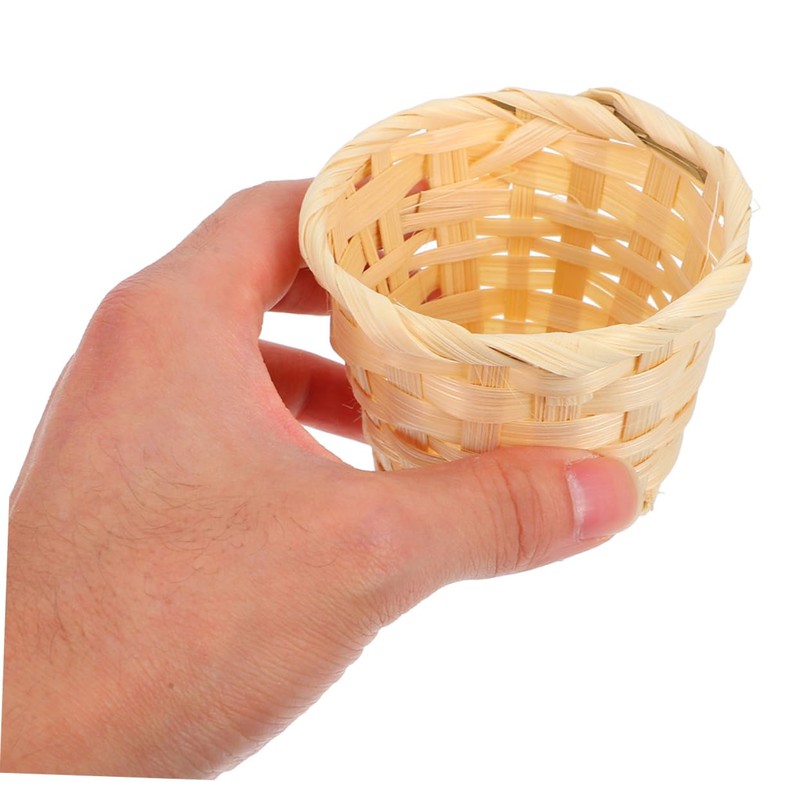 CIYODO 6 Pack Miniature Woven Baskets Handheld Flower Baskets for