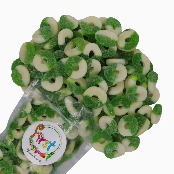 FirstChoiceCandy Gummi Rings (Green Apple, 4.5 LB)
