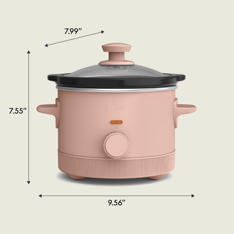 bella 1.5 Qt Slow Cooker with 3 Heat Manual Control,