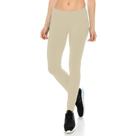 Kurve Women’s Basic Seamless Leggings – Soft High Waist Stretch Solid Tights Pants Sports Athletic Workout Yoga Pebble