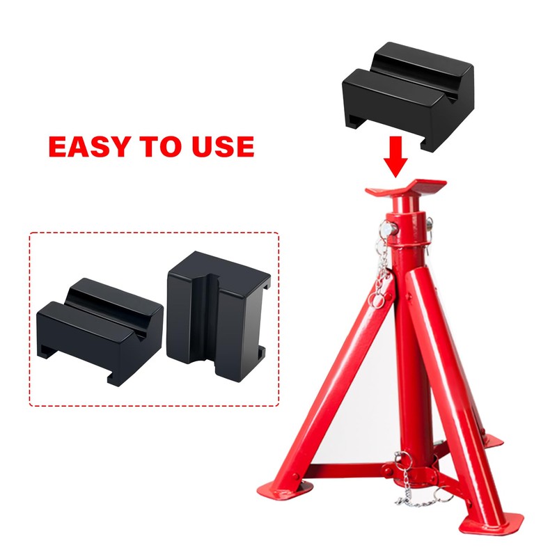 YIXISI 2 PCS Square Rubber Jack Stand Pad, Universal Slotted