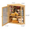 viewcare Corner Bread Box for Kitchen Counter, Bamboo Wood Large