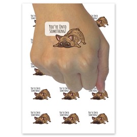 You're Onto Something Brindle French Bulldog Sniffing Temporary Tattoo Water Resistant Fake Body Art Set Collection - 54 1" Tattoos (1 Sheet)