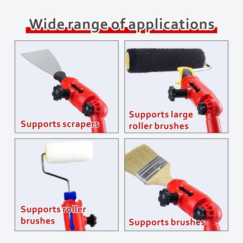 Jyvlucient Multi-Angle Paint Brush Extender Holder for High Ceiling Extension