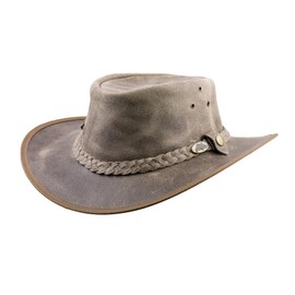Black Jungle Balat Leather Western Hat Australia Cowboy Hat, charcoal