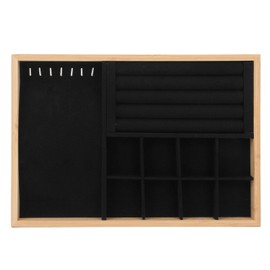 Jewelry Drawer Insert Multipurpose Triple Use Jewelry Display Tray for Ring Earring Bangle Bracelet Necklace Black
