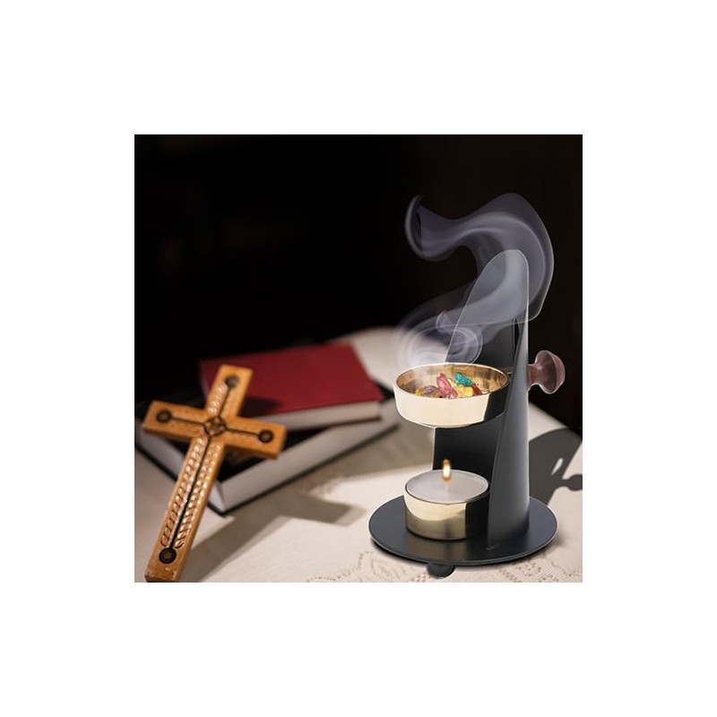 Frankincense Incense Burner with Tealight Candle – HANDCRAFTET 4.72-Inch Durable