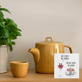 ATBWGT Funny Wine Coffee Bar Wooden Box Sign,Gifts for Coffee Wine Lovers, Humorous Drinks Wood Block Plaque Signs for Home Kitchen Bar Pub Desk Table Shelf Decor, 5x5 Inch