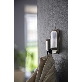 HIGH & MIGHTY 515804 Decorative Metal Hook, Easy Tool-Free Dry Wall Installation, Scalloped, Holds up to 25lb, Satin Nickel