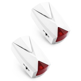 QWORK Power Failure Alarm, 2 Pack, 118 db Loud Siren with LED Light, 110V to 220V, Off/On Alert