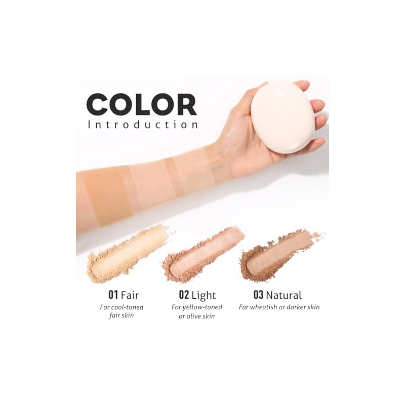 UCANBE Polvos Compactos Y Base De Maquillaje 2 En 1,