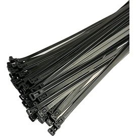 50 x Black Plastic Cable Ties Releasable Heavy Duty Large Reusable Cable Ties 7.2mm x 150mm