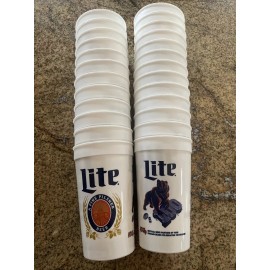 Miller Lot of 25 Chicago Bears Miller Lite Beer 16-20 Oz. Plastic Cups NOS