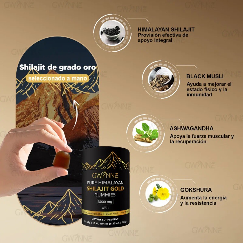 Gwynne Himalayan Pure Himalayan Gummies 3000mg Apto Para Hombres Y