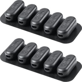 Sanwa Direct 200-CA053BK2 Cable Holder, Magnet, Set of 2, Cord Cable Organizer, 2 Bases and 10 Holders, Black