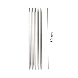 55 Pcs Double Pointed Knitting Needles Stainless Steel Straight Needles Set for Sweater (11 Sizes × 5 Sets)