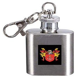 Rae Family Crest Surname Coat of Arms 1oz Hip Flask Kerying Engraved