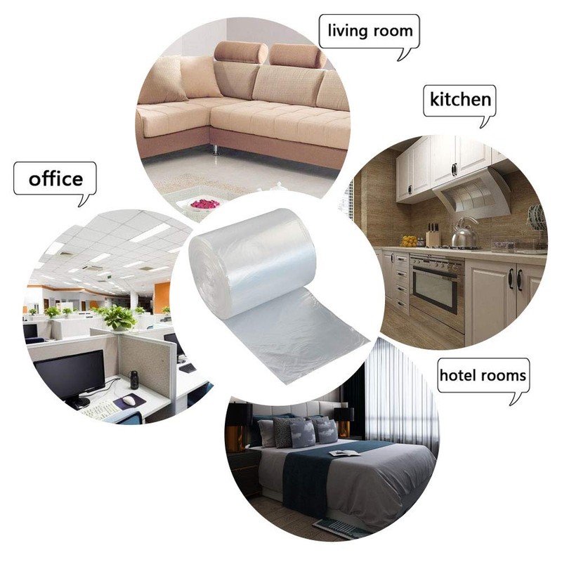 Lesbin Clear Trash Bags, 3 Gallon Small Garbage Bag, 190