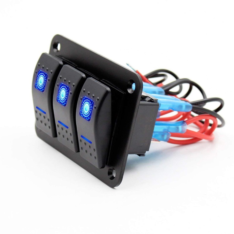 zmayastar SP-CYKG-01 3 Rows Waterproof Boat Switch Panel for Car,