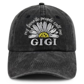 Gigi Gifts for Grandma Women, Funny Daisy Decor Gigi Hat, Best Grandma Baseball Cap, Mothers Day Birthday Retirement Gifts for Grandmother Mom Mimi Black