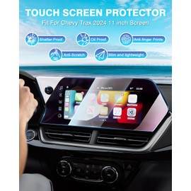 Karltys 2 Pack Screen Protector for 2024 2025 Chevy Trax and 2024 2025 Trailblazer LT /2RS /ACTIV 11-Inch Touchscreen, 2025 Trax Accessories Navigation Tempered Glass HD Anti Glare
