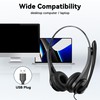 Voistek USB Headset with Microphone for PC Laptop, Wired Computer