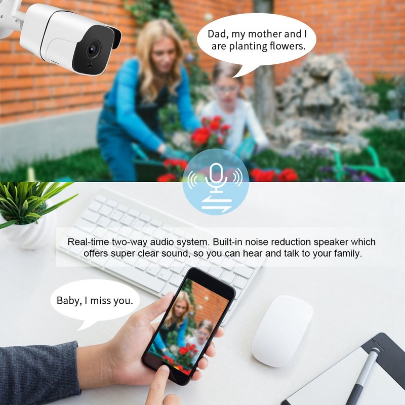 720P Outdoor Waterproof Wireless WiFi Camera Motion Detection Security Cam