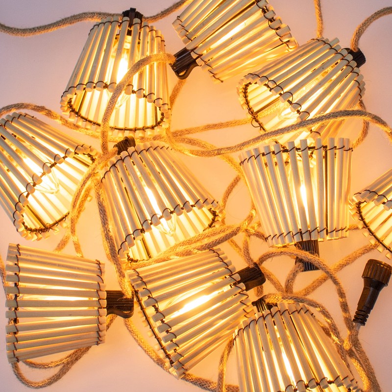 OKINAWA Fairy Lights Outdoor Jute Cable L8 m Brown New