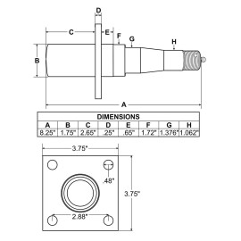 Rigid Hitch Single 5-Bolt Hub Assembly w/Flanged, Tapered Spindle and Bearings (RD-3500545F)