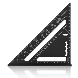 7 inch Carpenters Speed Square Metric,Roofing Rafter Square, Thickened Aluminum Alloy Triangle Ruler Protractor,Layout Tool Kit for Builders Joiners