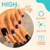 Artquee 28pcs Solid Black Press on Toenails Short Fake Toe