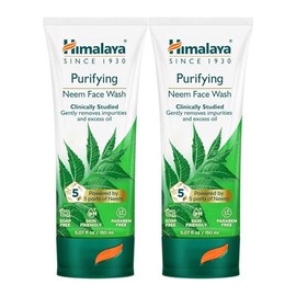 Himalaya Limpiador facial de neem purificante con neem y cúrcuma para acné ocasional, 5 onzas (150 ml), paquete de 2