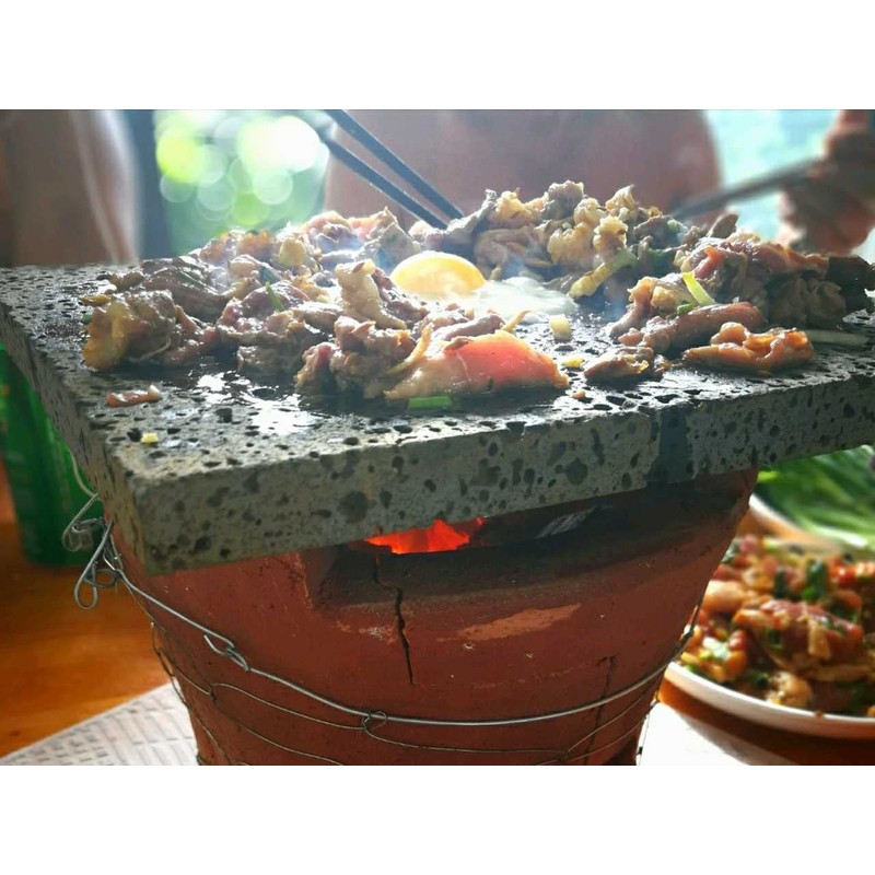Volcano Stone Cooking Tile, 8" x 8"，Lava Cooking Stone for