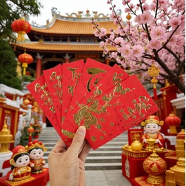LOONELO Vietnamese New Year Red Envelopes, 48pcs Asian Spring Festival Lucky Money Red Packets, 2026 Year of the Horse Red Envelopes for Vietnam Lunar New Year Decorations/Phong Bì Màu Đỏ Năm Mới