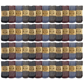Yacht & Smith 48 Pairs Of Mens and Womens Thermal Winter Socks, Warm Cold Resistant Bulk Pairs (48 Pairs Gripper (Mens) 10-13)