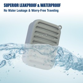 Superior Leak-Proof Silicone Travel Soap Case with Drainage Lid/Layer, Compact Bar Soap Container, Durable Soap Holder for Camping, Gym, and Travel Size Toiletries (Gray)