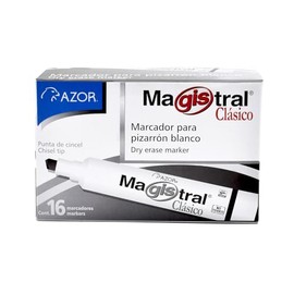 AZOR - Marcadores Para Pizarron Blanco, 16 Piezas, Multicolor, Magistral Clasico, Punta De Cincel, Borrado Sin Residuos, 301.83416