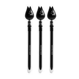 CAWKAY Cat Ballpoint Pen Magnetic Rotation Stay Away Cat Funny Expressive Stress Relief for Learning Student Office School Desk (Black (Set of 3))