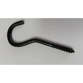 TD Designs Wrought Iron Black 4" Hooks Heavy Duty for Ceiling Wall Plant Screw in (3 Pack) Utility Hook