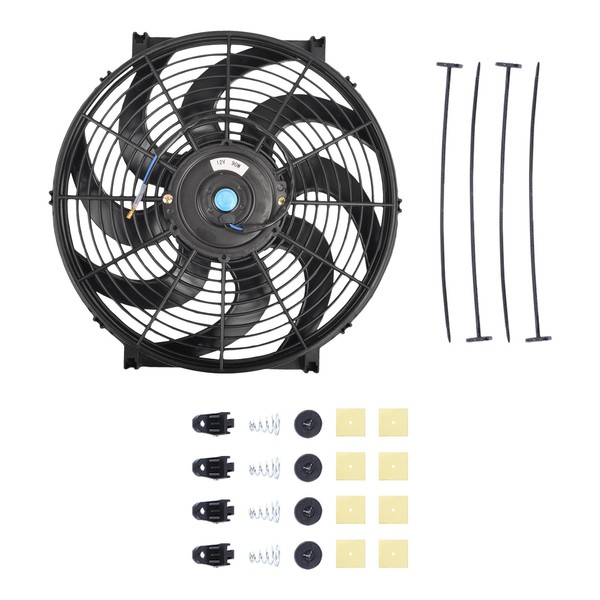 SSN 14 Inch Electric Radiator Cooling Fan Mount Kit, Push