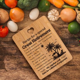 Apjielop Retirement Gifts for Women - Engraved Bamboo Cutting Board Gifts, Retirement Gift for Women Coworker, Happy Retirement Gifts for Teacher Friends Nurser, Retired Gifts for Women