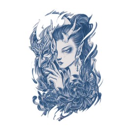 Jugua Tattoo Tattoo Stickers, 2 Weeks Disappearing Henna Tattoo Real Beauty Angel Mermaid Angel (gz444)