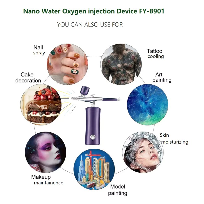 PAKISS Water Light Handheld Nano Spray Facial Oxygen Injection Instrument