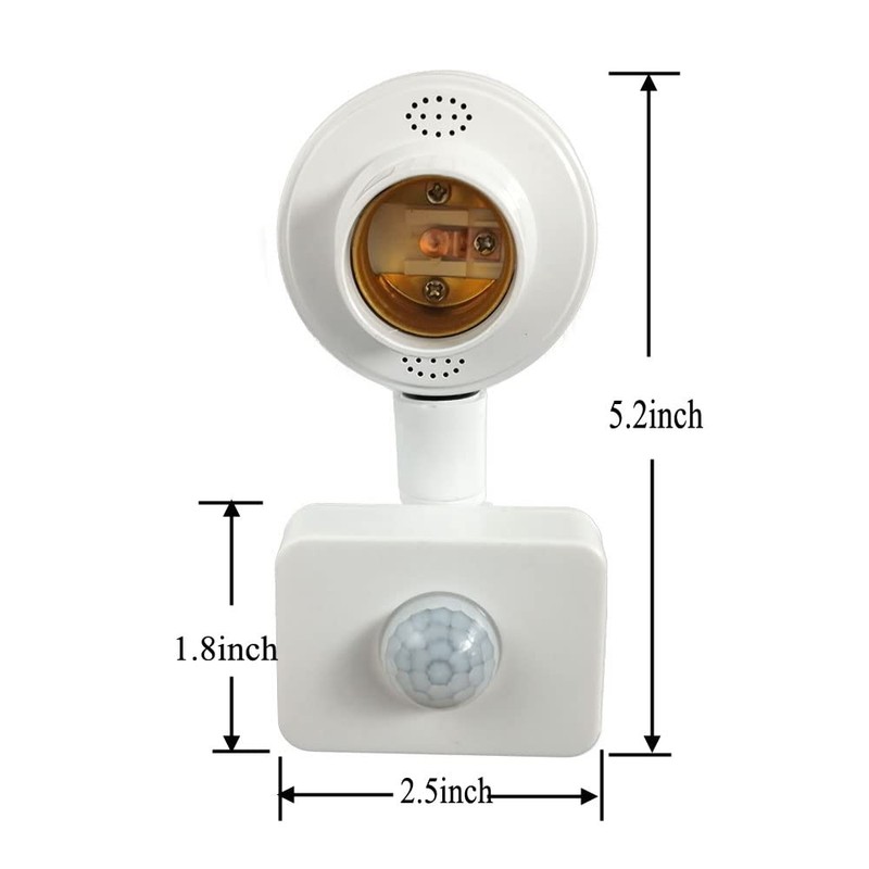 2 Pack Motion Sensor Light Sockets,Motion Activated Socket Adapter, E26/E27