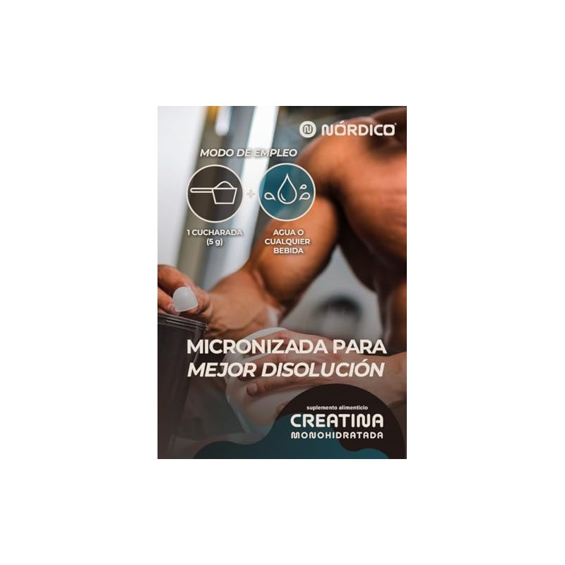Nórdico® Creatina Monohidratada – 450 g (90 Porciones) – Alta
