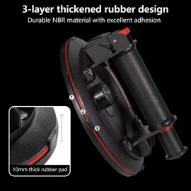 Glass Suction Cups 8-inch Heavy Duty Hand-held Glass Lifter 600LBS Load Capacity Powerful Industrial Suction Cups for Ttransport Glass Window Tile with Carry Box